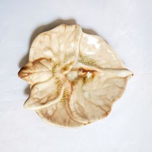 Art Pottery Leaf Trinket Dish Plate